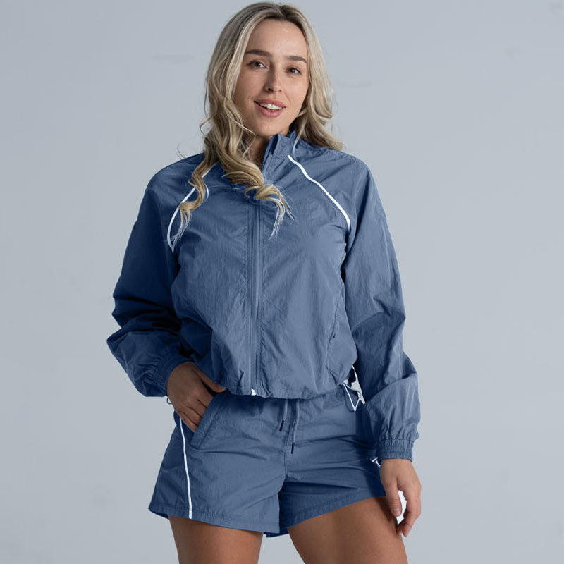L5650# Women Jacket Shorts Set