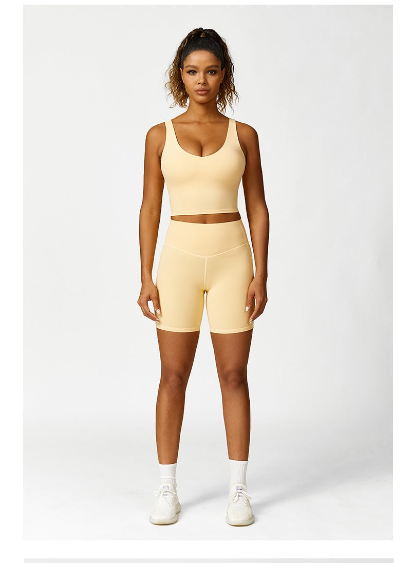 L2929#  Women Yoga Bra Shorts Pants Set