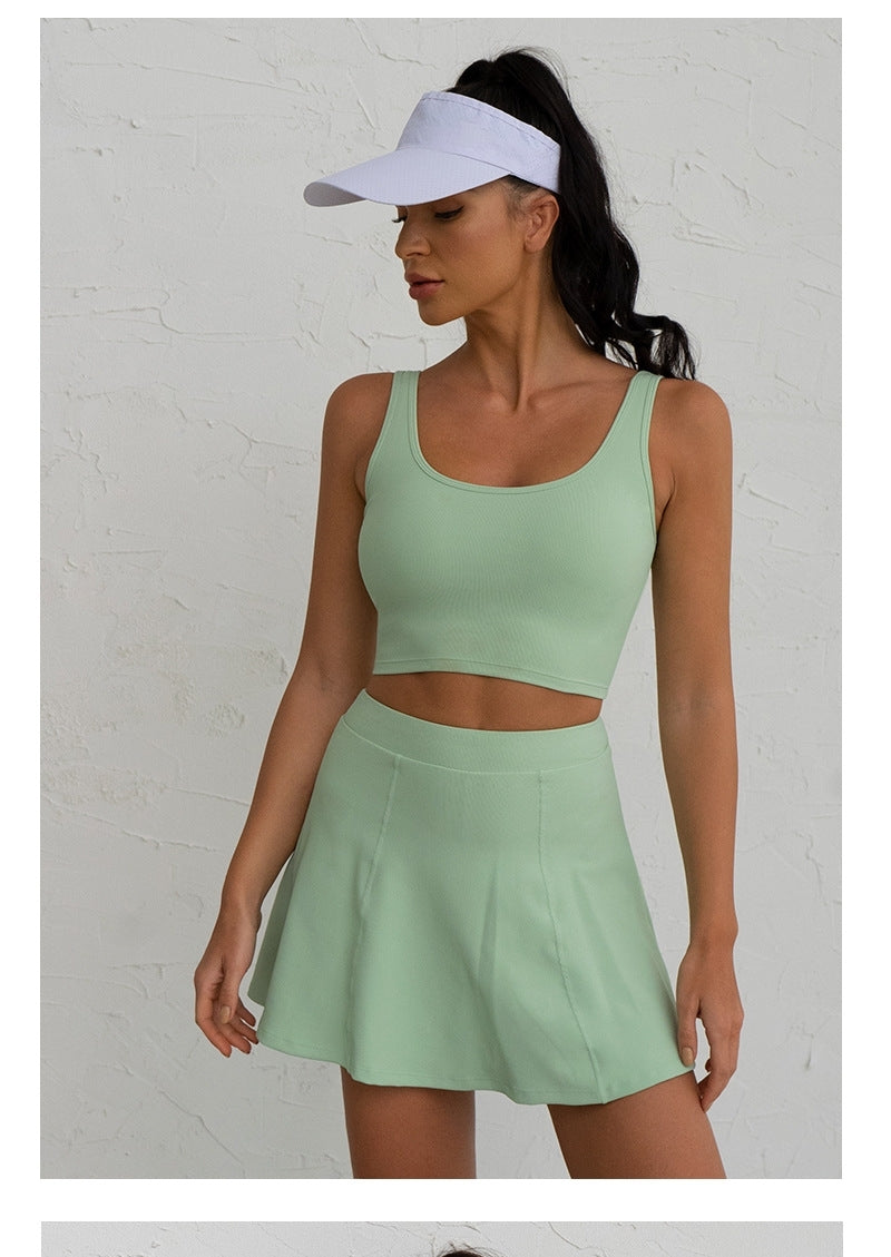 418# AL Women Yoga Bra Skirts Set