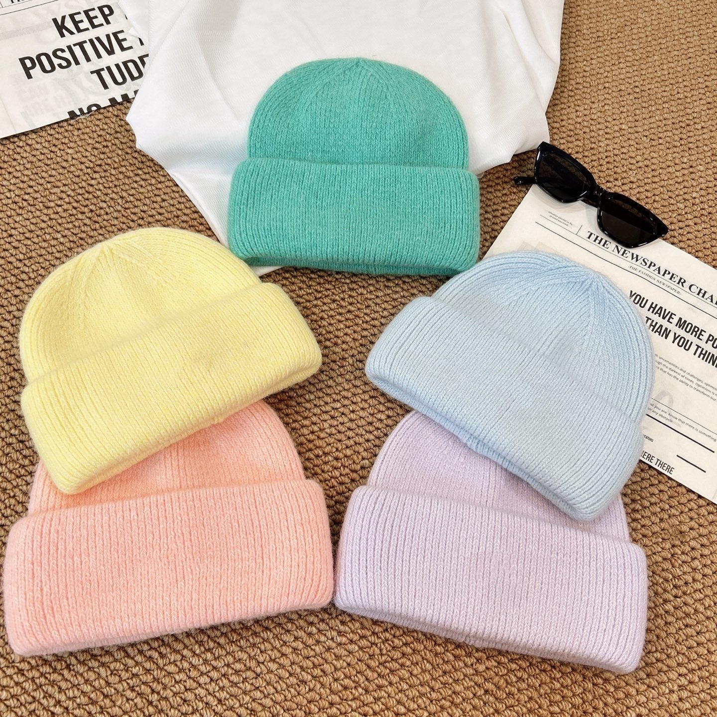 1551# XY A Rabbit Hair Knitted Hat