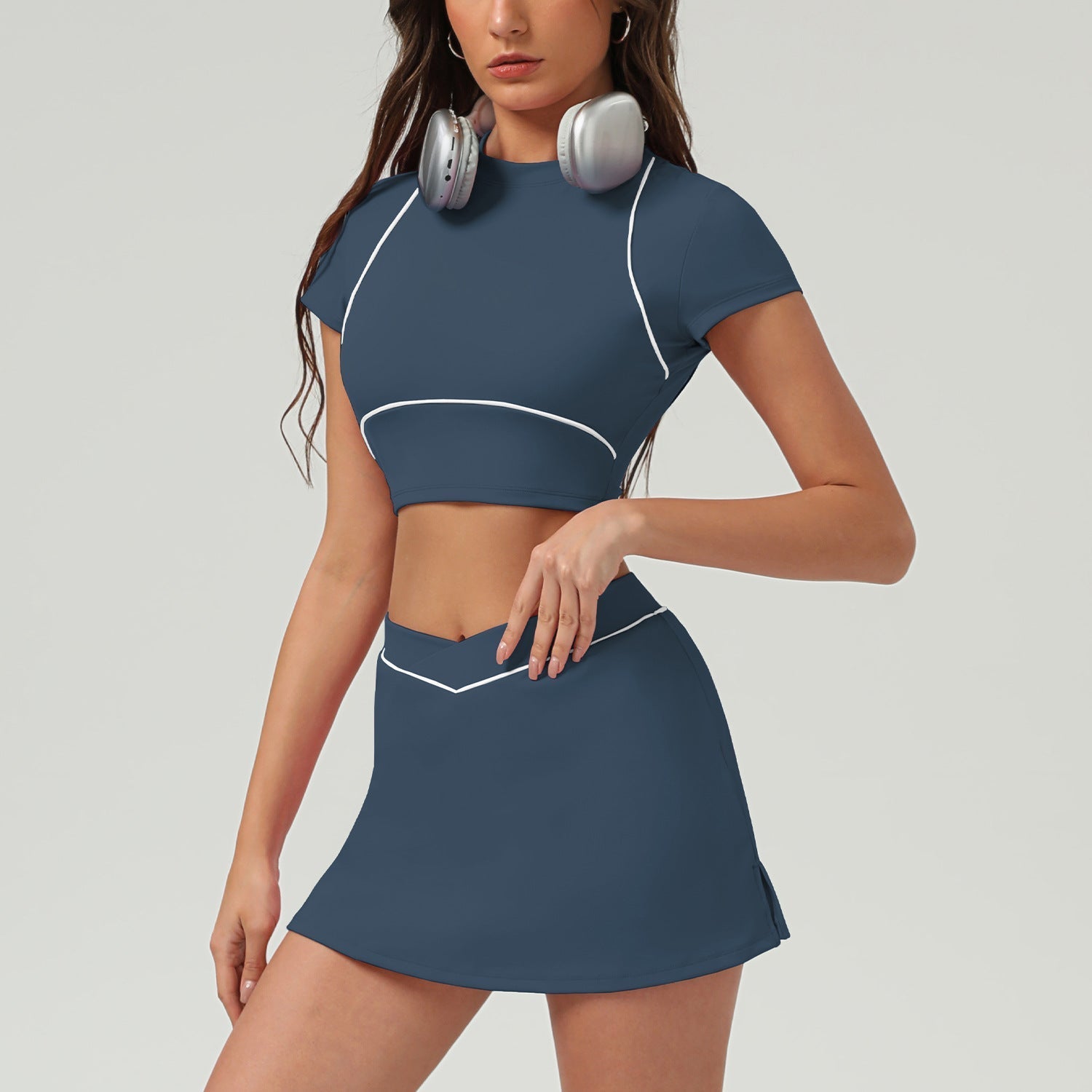781# A Women Yoga Shirts Skirts Set