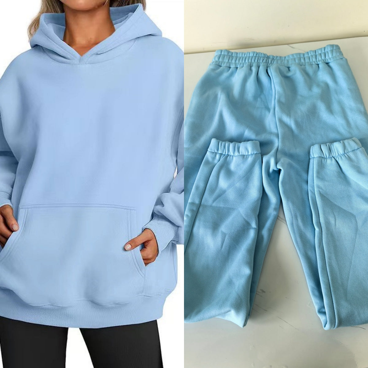 E3651-1#Large Size Embroidery Hooded Sweatshirts and Pants