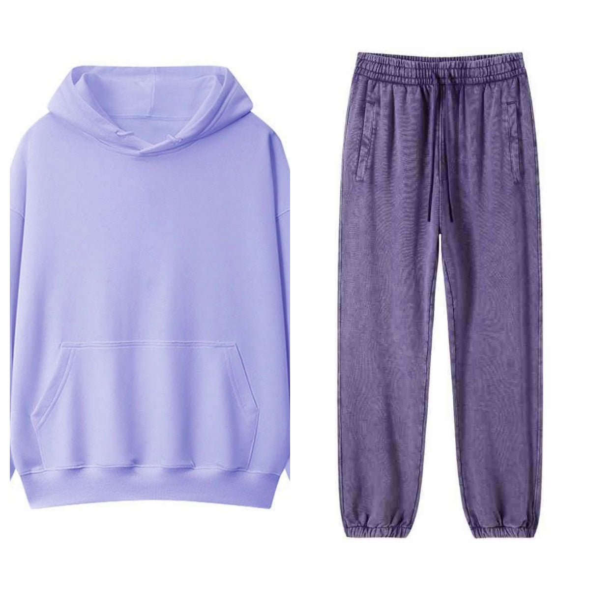 E3787#Fleece Hoodie Sweatpants Set