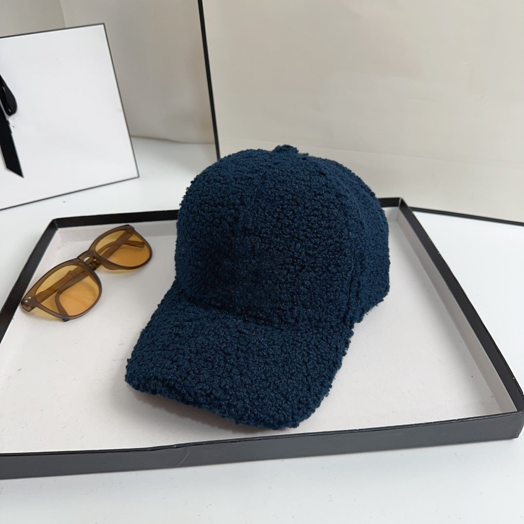 E6737# Lamb wool baseball cap
