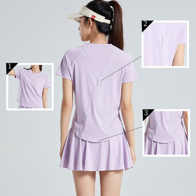 1844# Women Yoga Shirts Skirts Sets