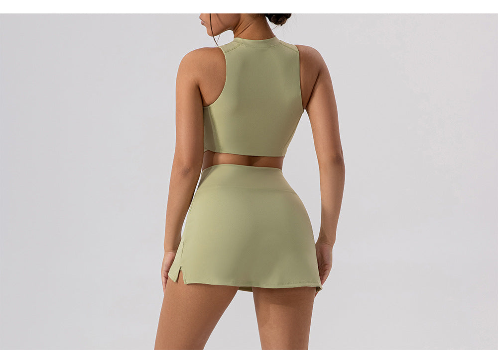 314# AL Women Yoga Tank And Skirts Set