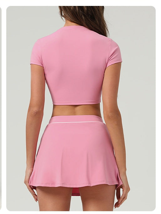 781# A Women Yoga Shirts Skirts Set