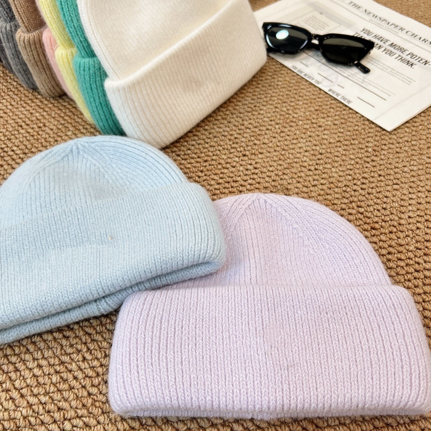 1551# XY A Rabbit Hair Knitted Hat