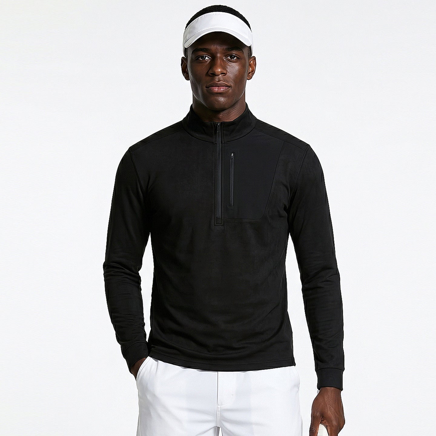 L6206# Men Plus Size Half Zipper Jacket
