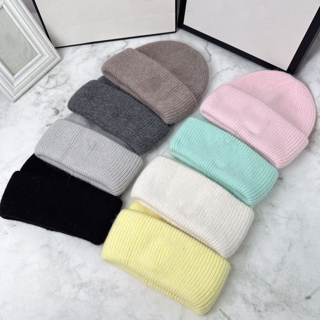 E3397# Rabbit Fur Knitted Hat