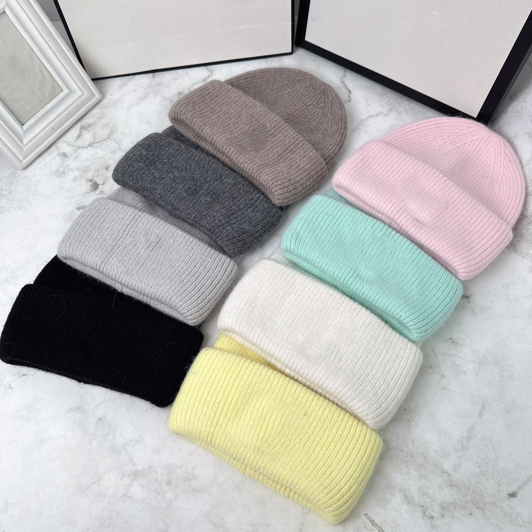 E3397# Rabbit Fur Knitted Hat