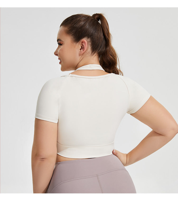 L2723#  Plus Size Women Yoga Shirts