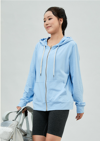 V034# Women Hooded Zipper Sweatshirt