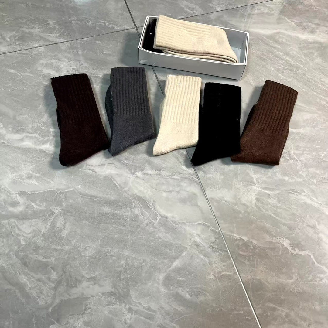 E6643# XY Unisex Cashmere Socks 5Pairs/lot