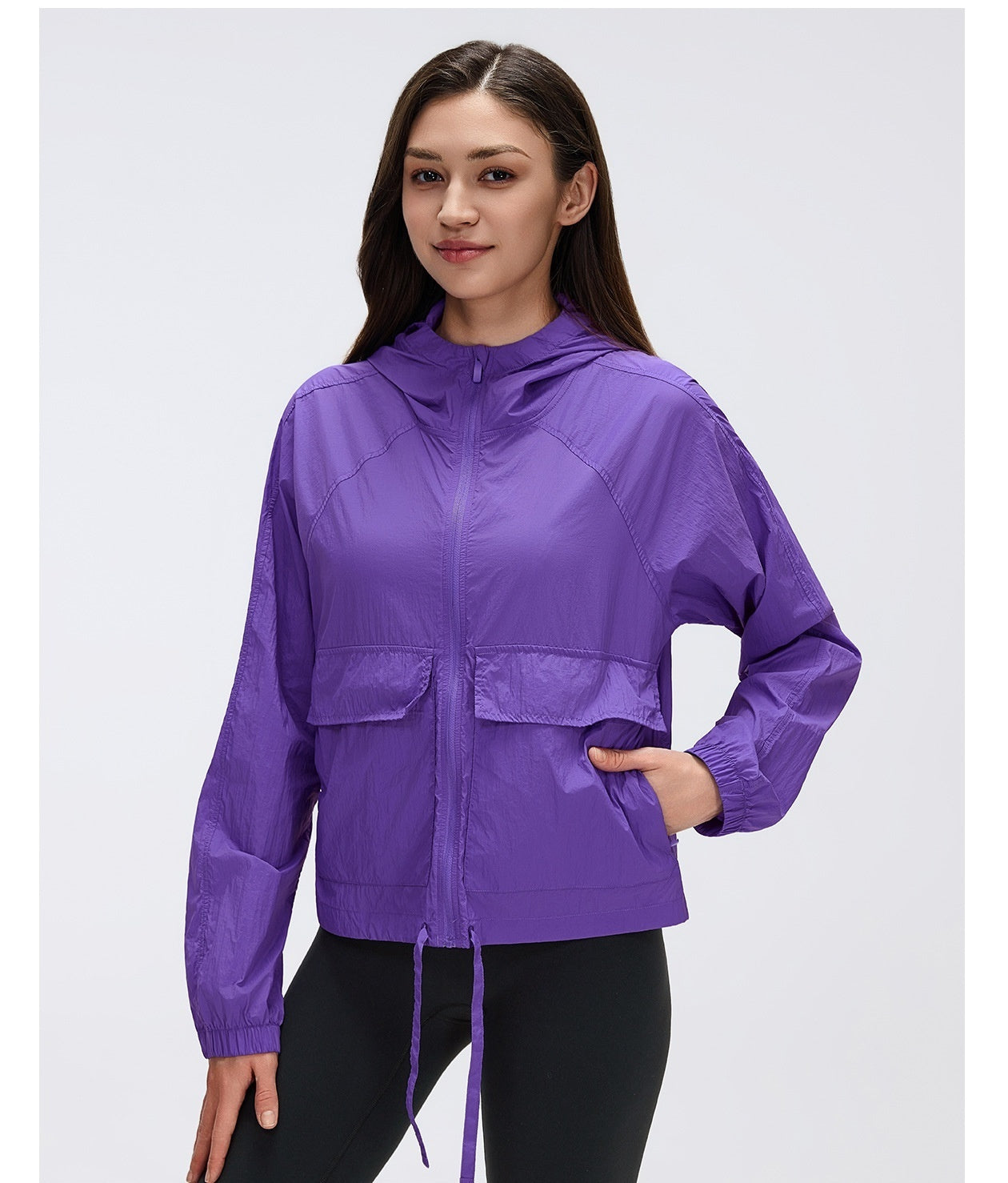 L5769# Women Yoga Hooded Sunscreen Coat