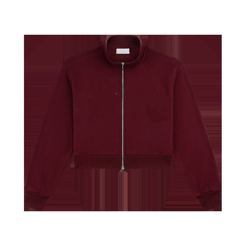 E7407# Women Embroidery Fleece Zipper Jacket