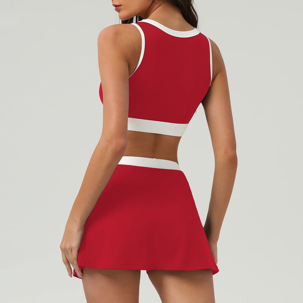 803# A  Women Yoga Tank Skirts Set