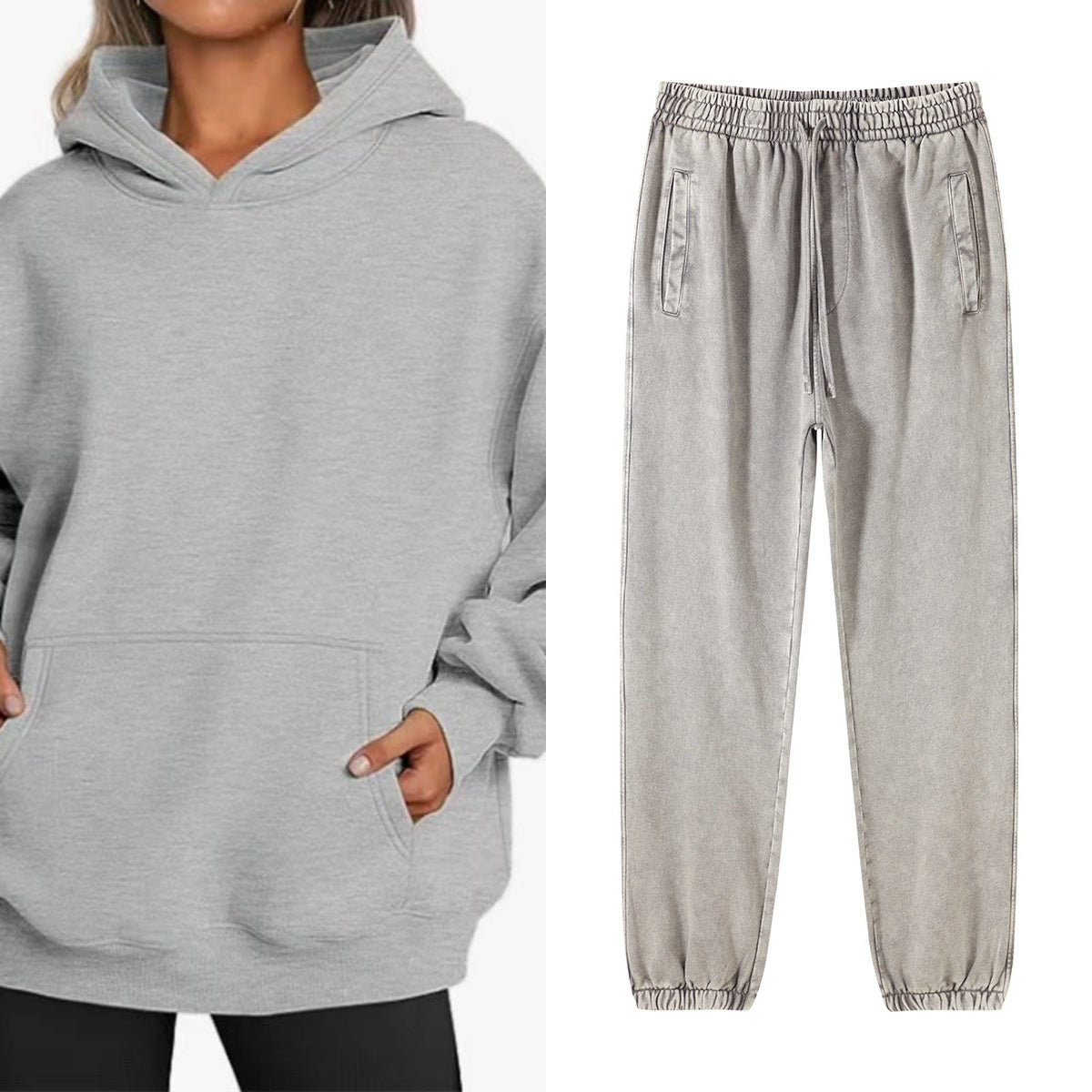 E3651-1#Large Size Embroidery Hooded Sweatshirts and Pants