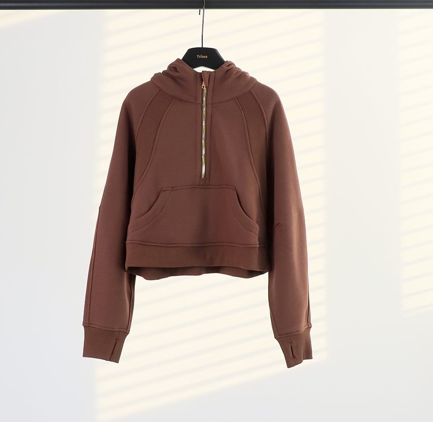 L5864# Women Half zipper Hoodies