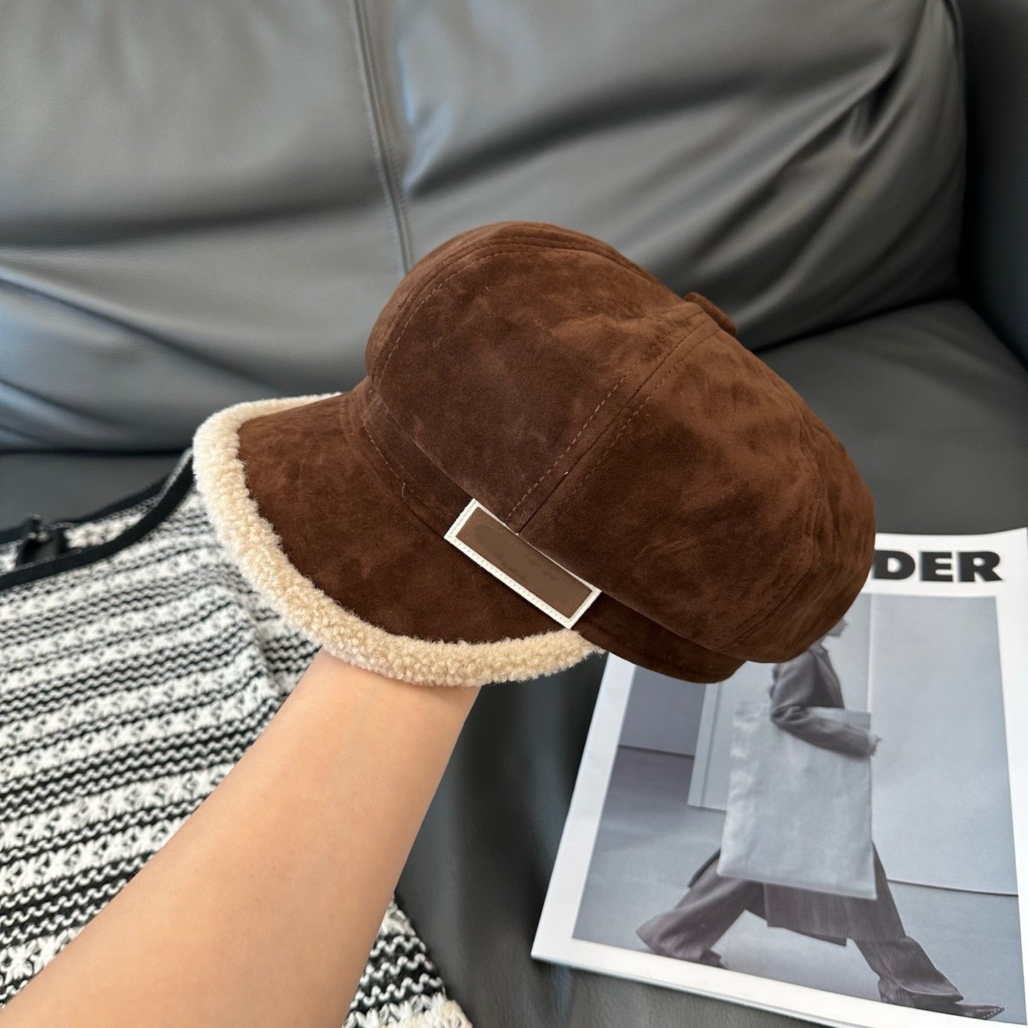 E6703# Chamois leather hat