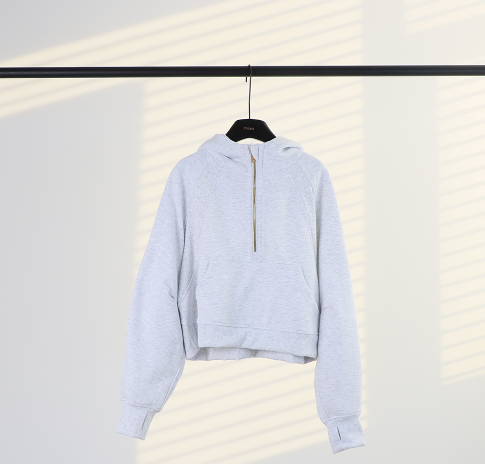 L5864# Women Half zipper Hoodies