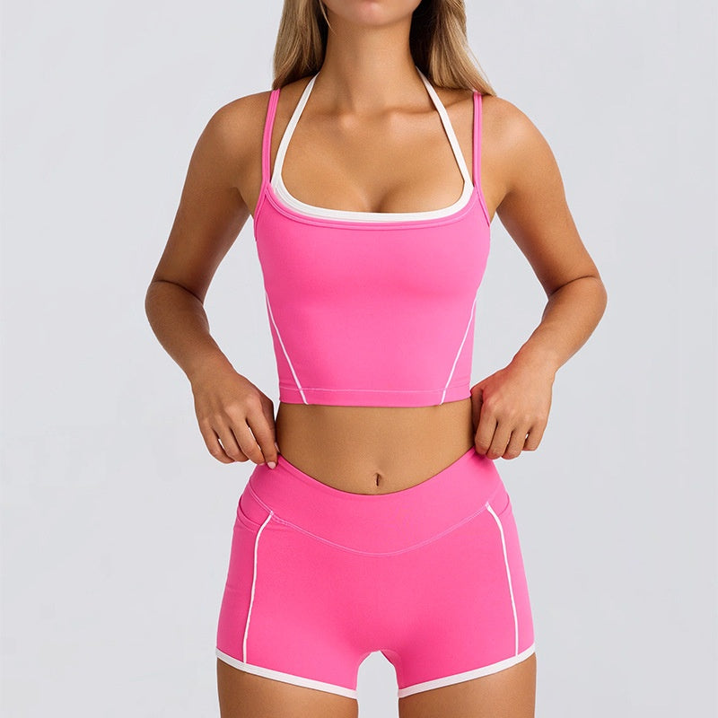 726# A Women Yoga Tank Shorts Set