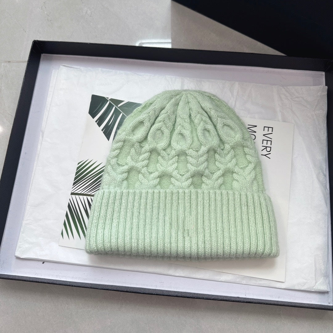 E6668# Rabbit Fur Knitted Hat