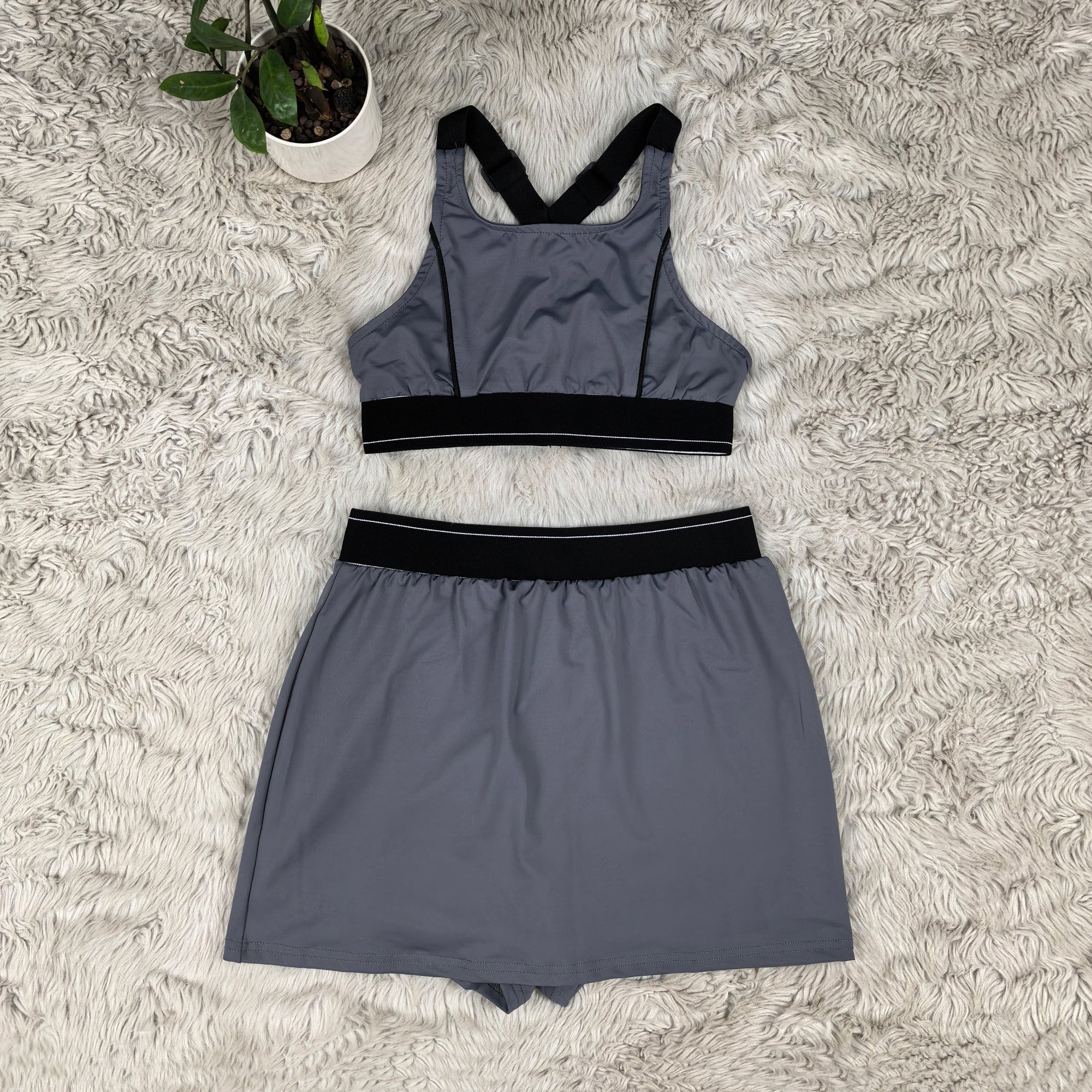 2436# A Women Yoga Bra Skirts Set