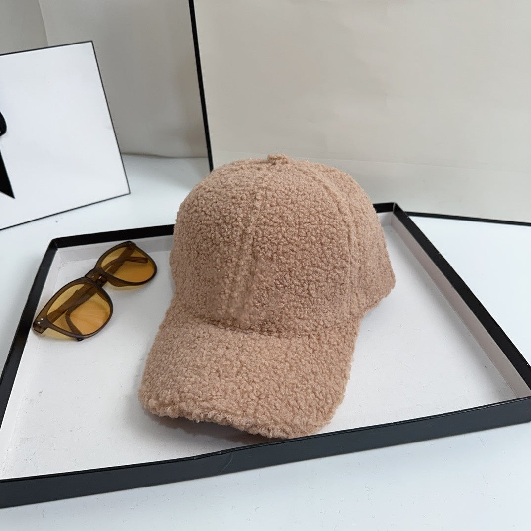 E6737# Lamb wool baseball cap