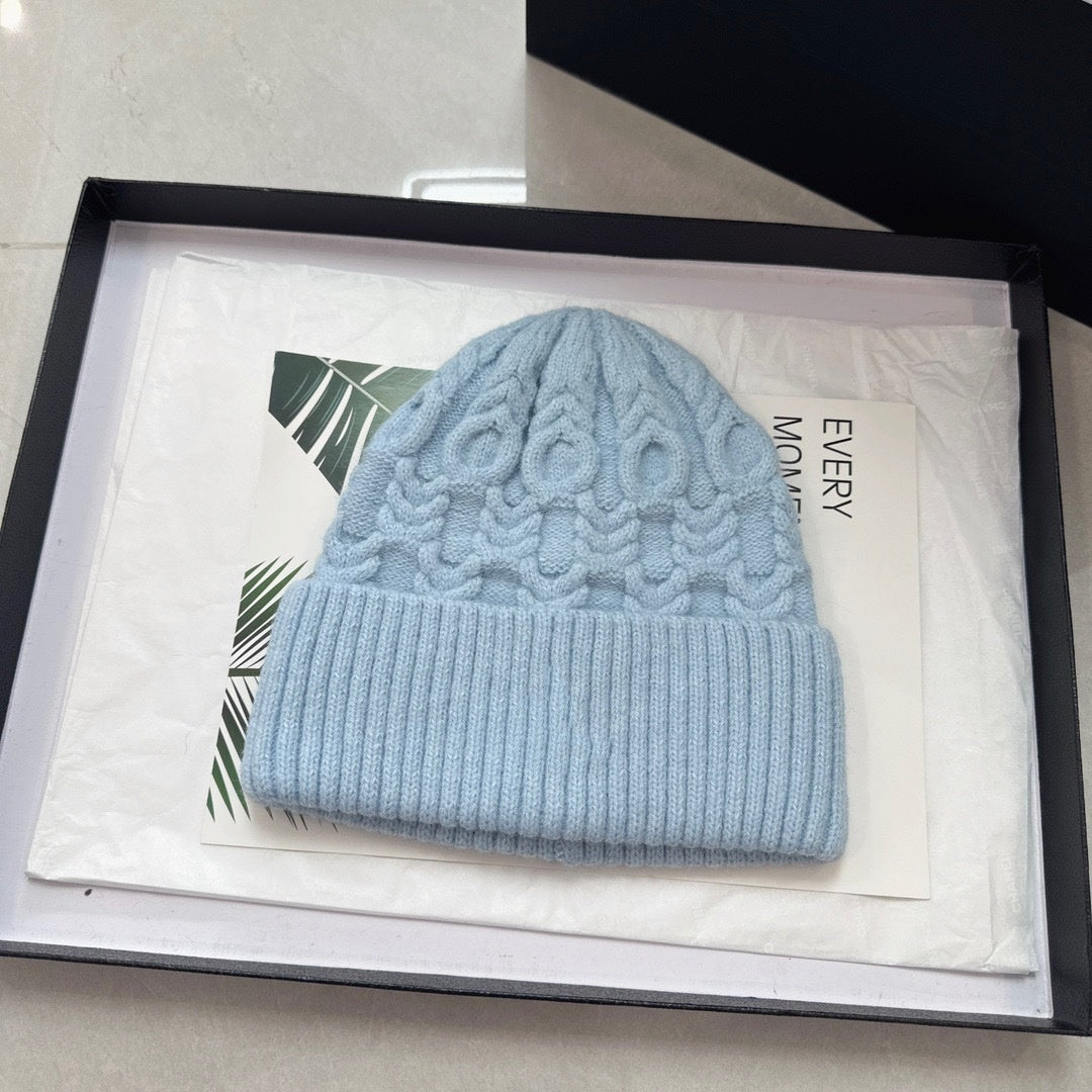 E6668# Rabbit Fur Knitted Hat