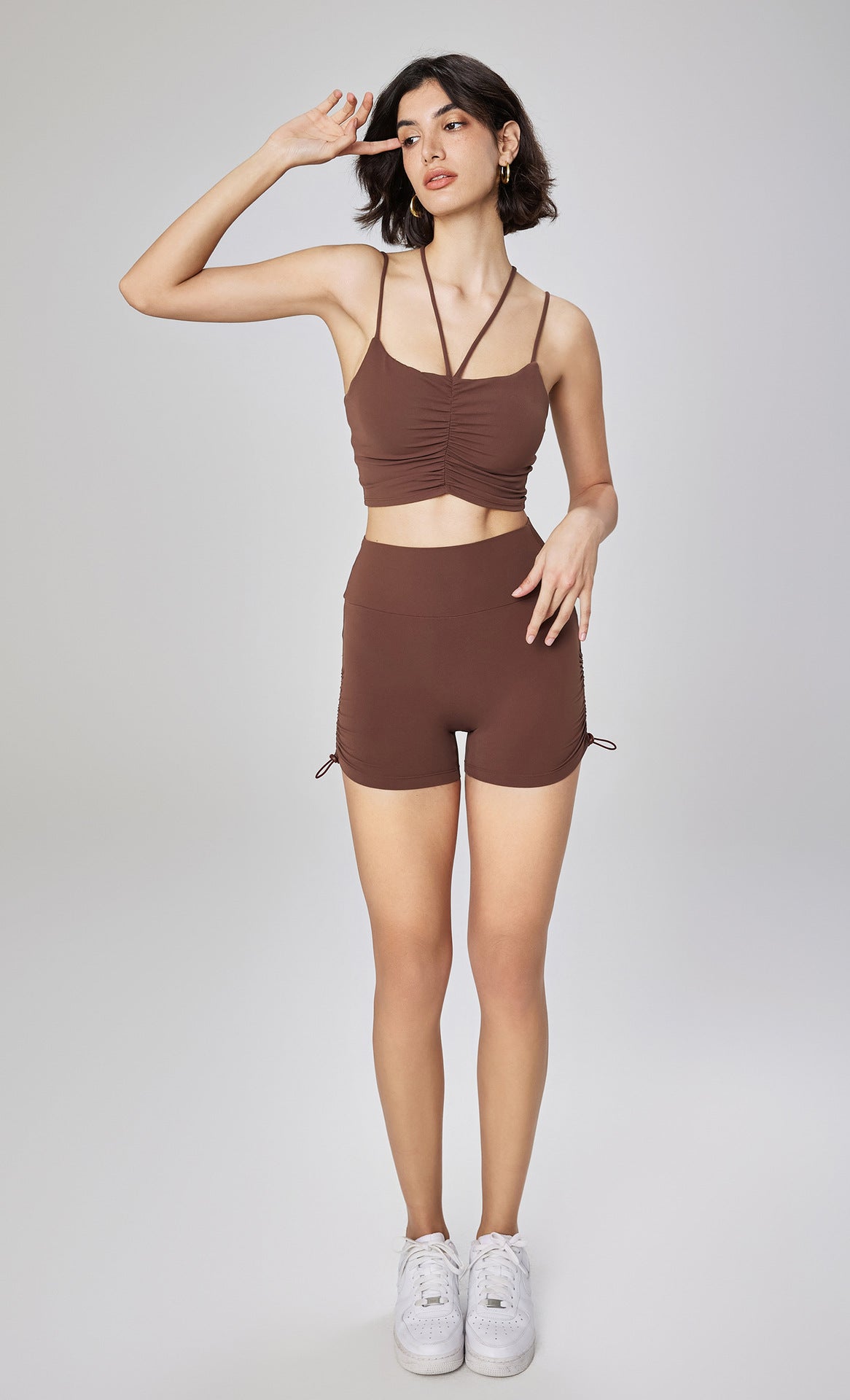 L2245#  Women Yoga Bra Shorts Set