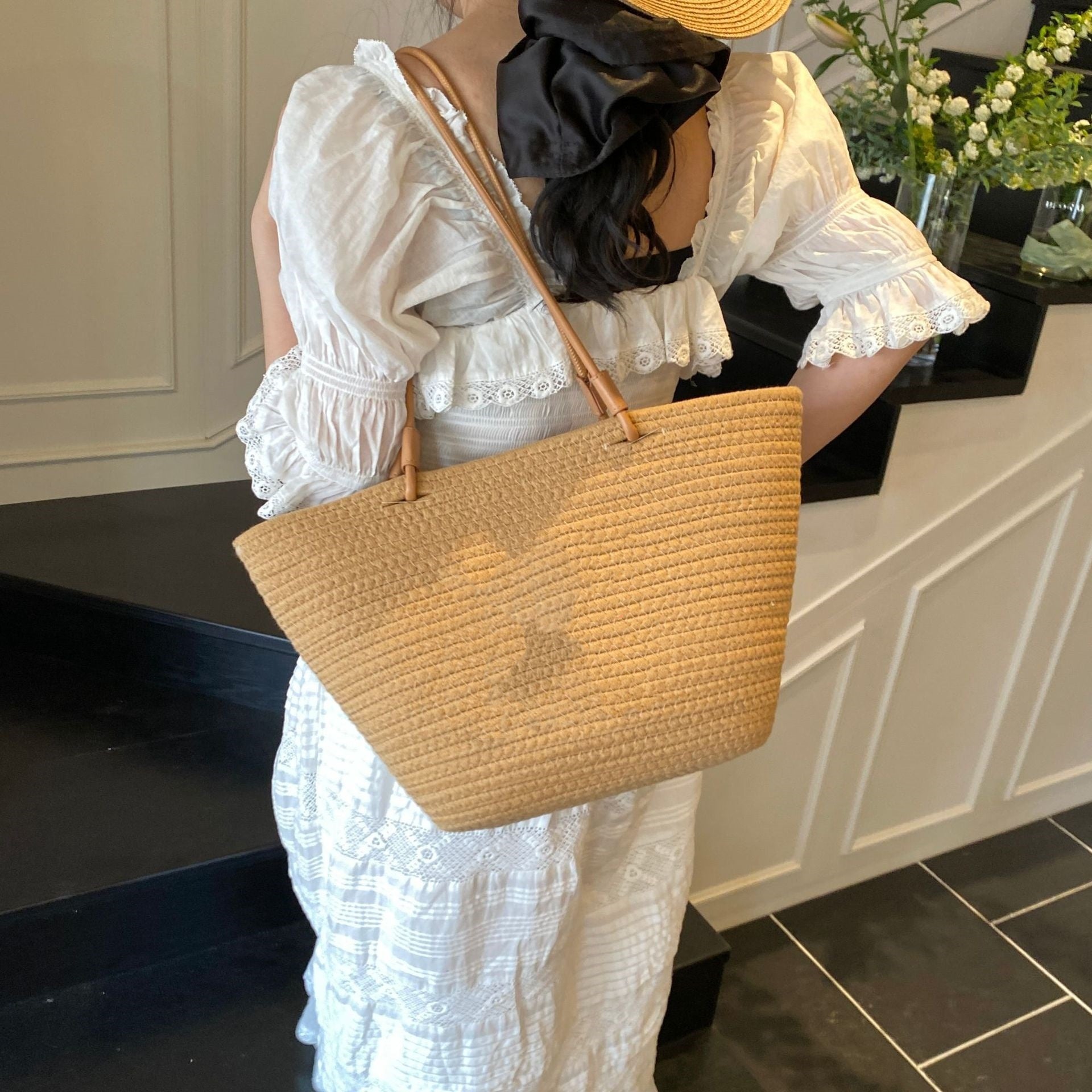 E7185#  Straw Bag