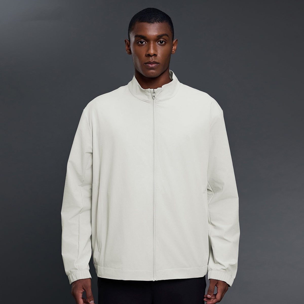 L6759#  Same Color Silica Gel  Men Sport Jacket