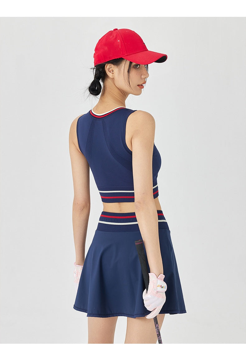 276# AL Women Yoga Bra Top Skirts Set