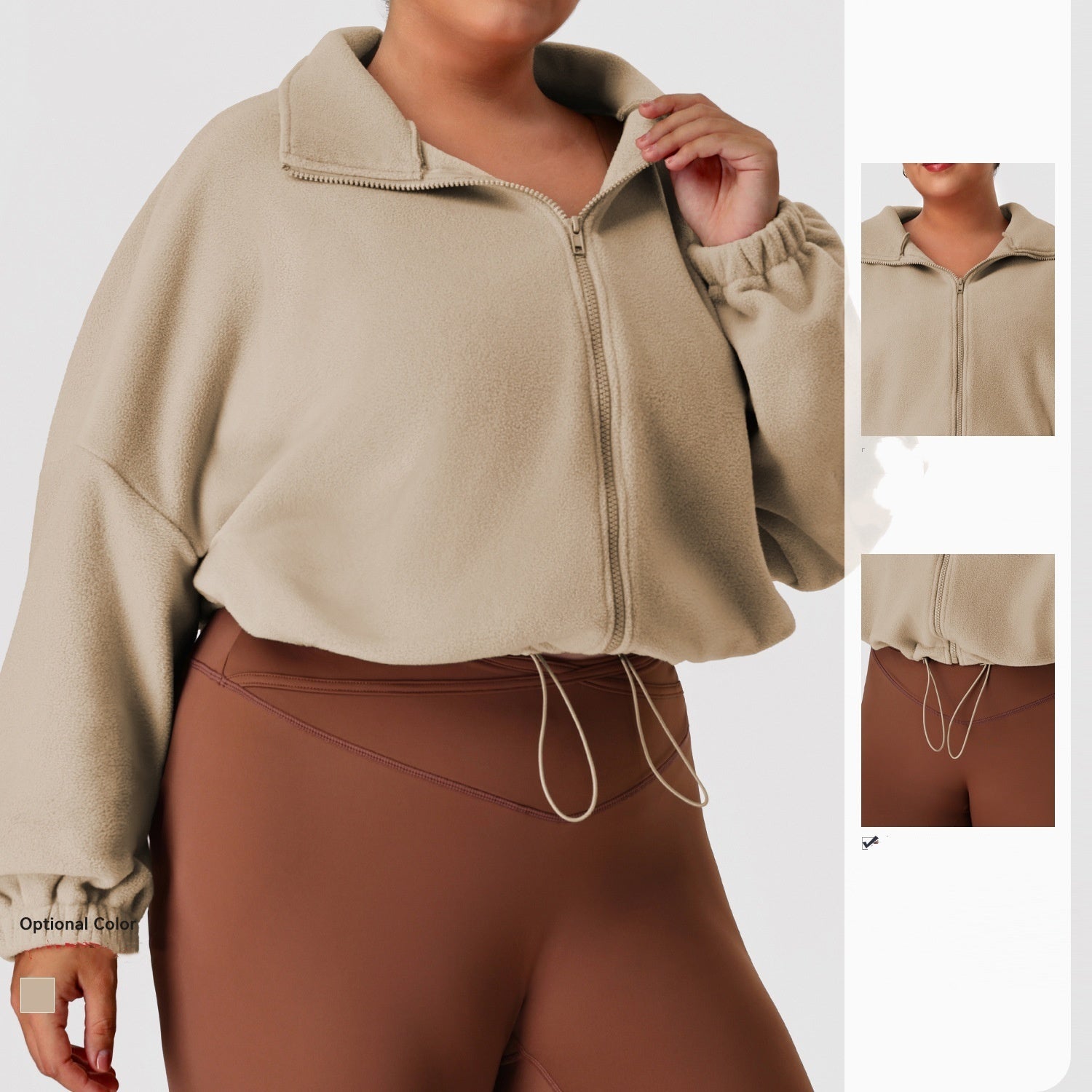 1779# A 3D Silver Women Large Size Polar Fleece Jackets