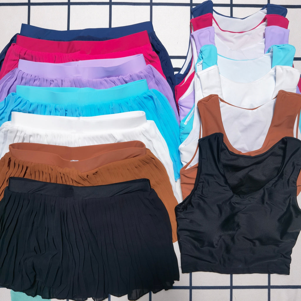 1847# A Women Yoga Bra Skirts Set