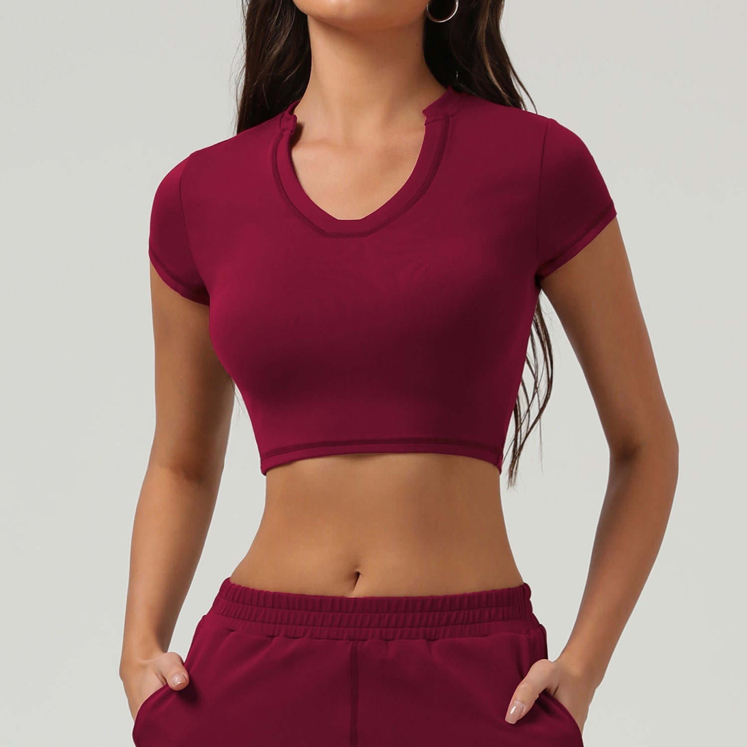 802# A Women Yoga Top Shorts Set