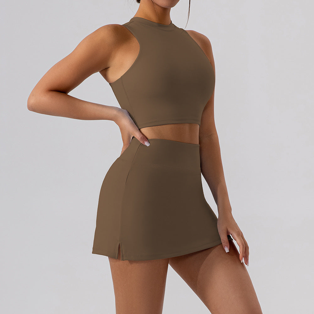 314# AL Women Yoga Tank And Skirts Set