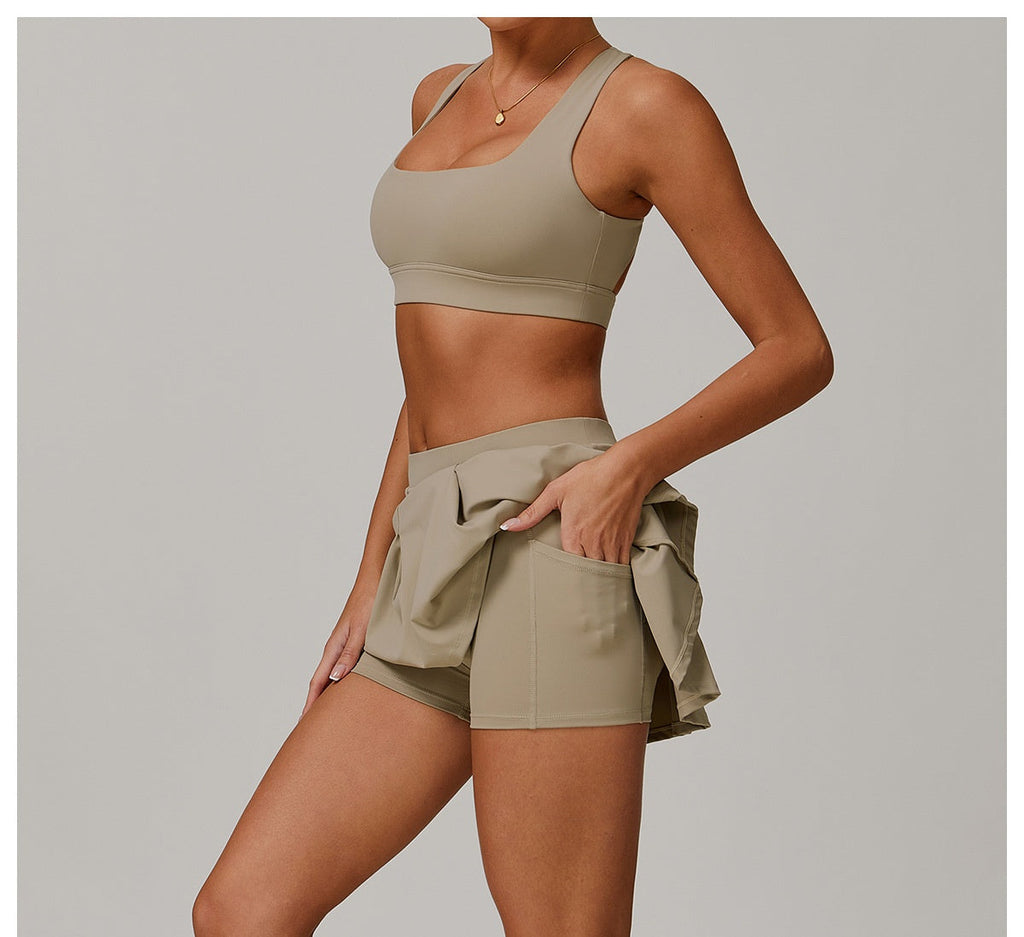 821# A Women Yoga Bra Skirts Set