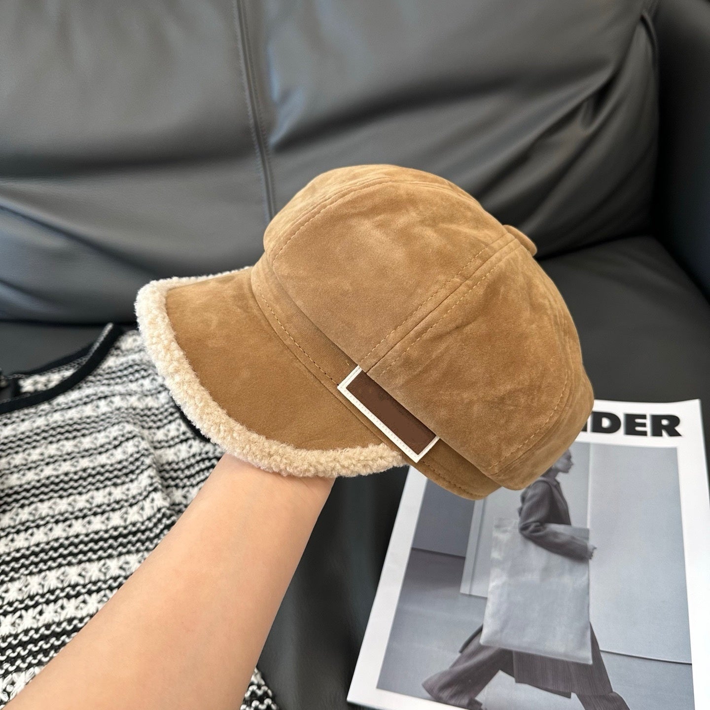 E6703# Chamois leather hat