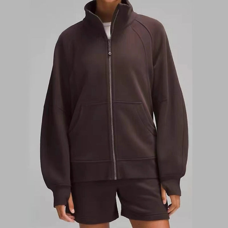 L5456#  Embroidery  Full Zipper Long Fleece Hoodies