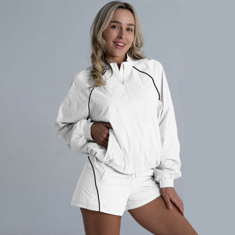 L5650# Women Jacket Shorts Set