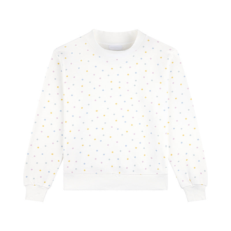 E7282#  Women Polka Dot Print Sweatshirts