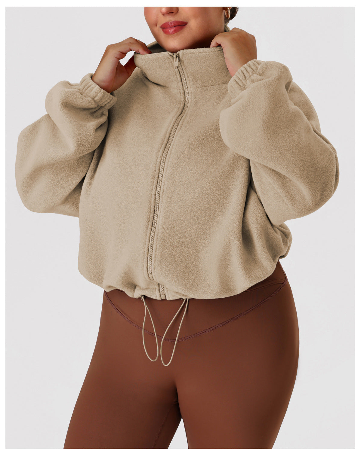 1779# A 3D Silver Women Large Size Polar Fleece Jackets