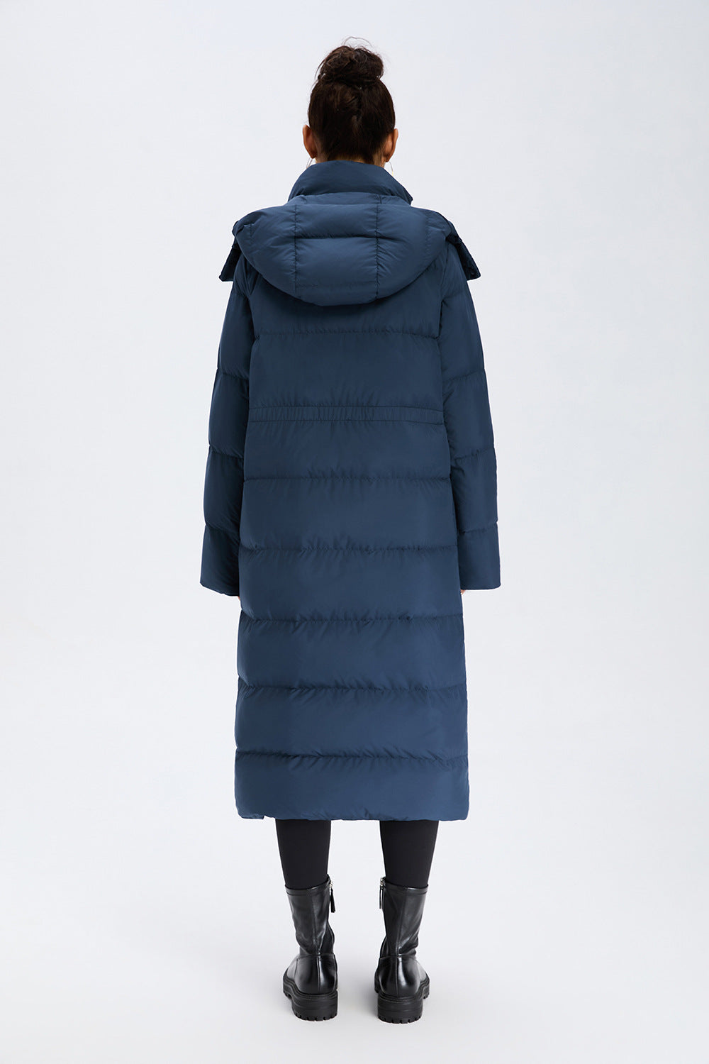 L6667#  Same Color Silica Gel Women Long Goose Down Coat