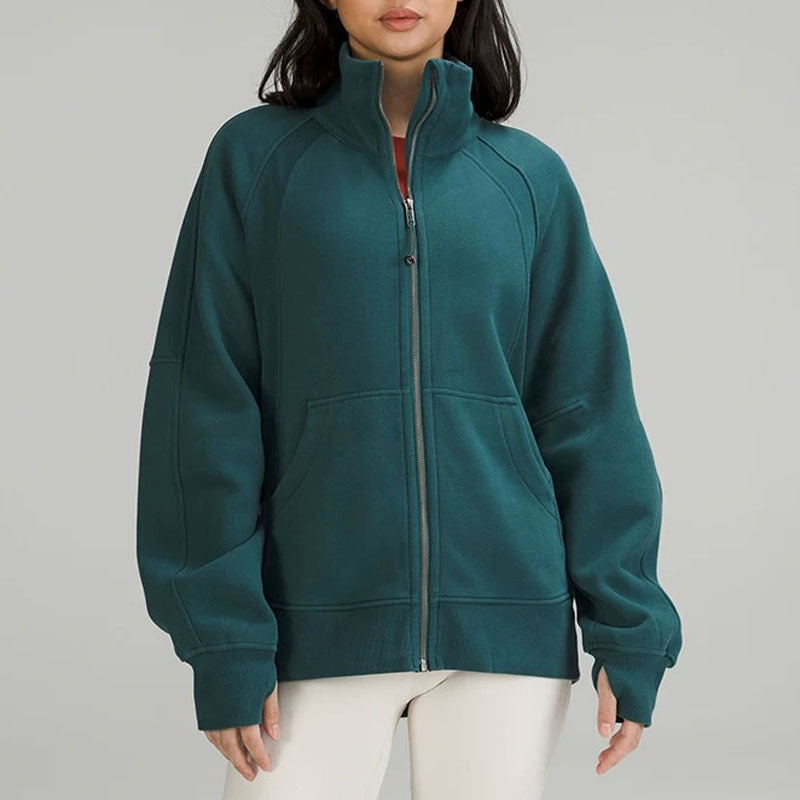 L5456#  Embroidery  Full Zipper Long Fleece Hoodies