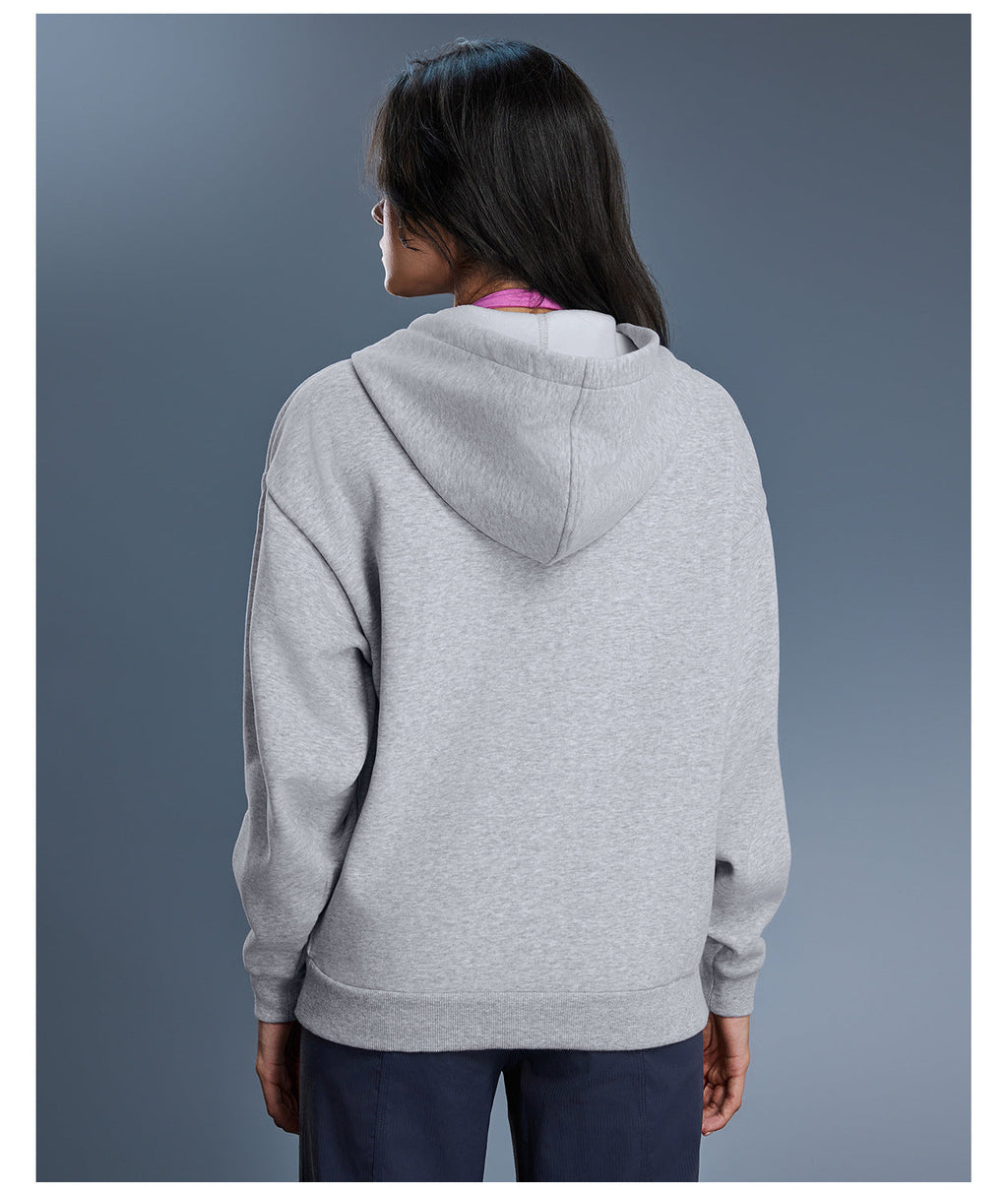 1469#A 3D Silver Logo Women Fleece Zipper Jacket