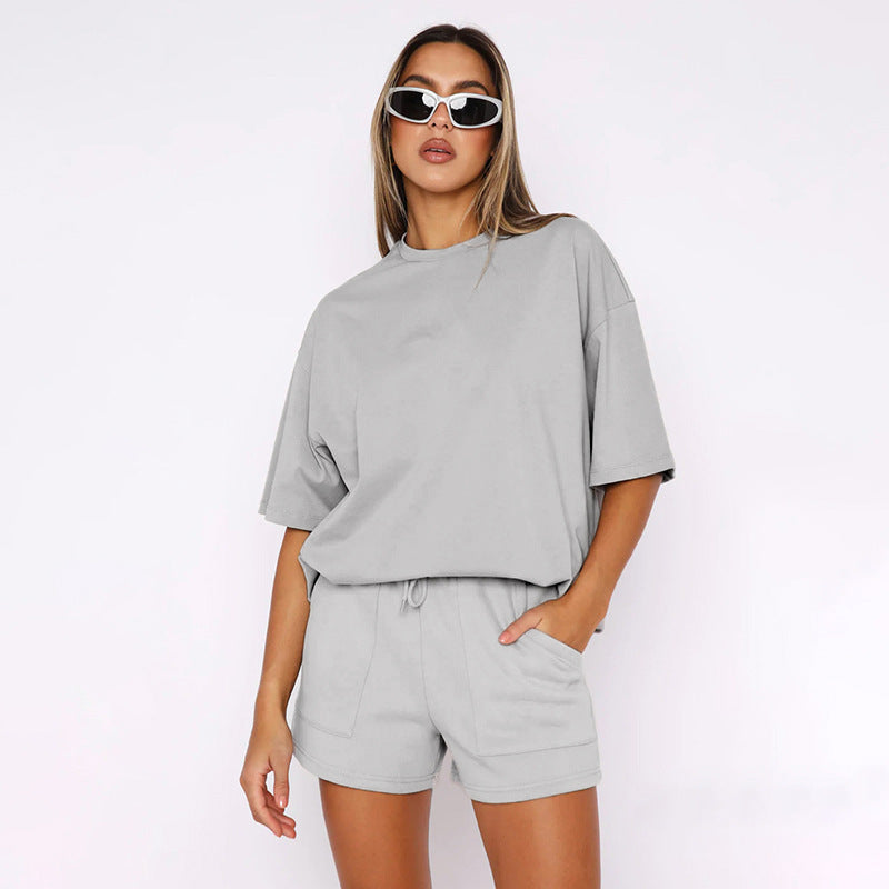 1412#A Women Yoga Shirts Shorts Set