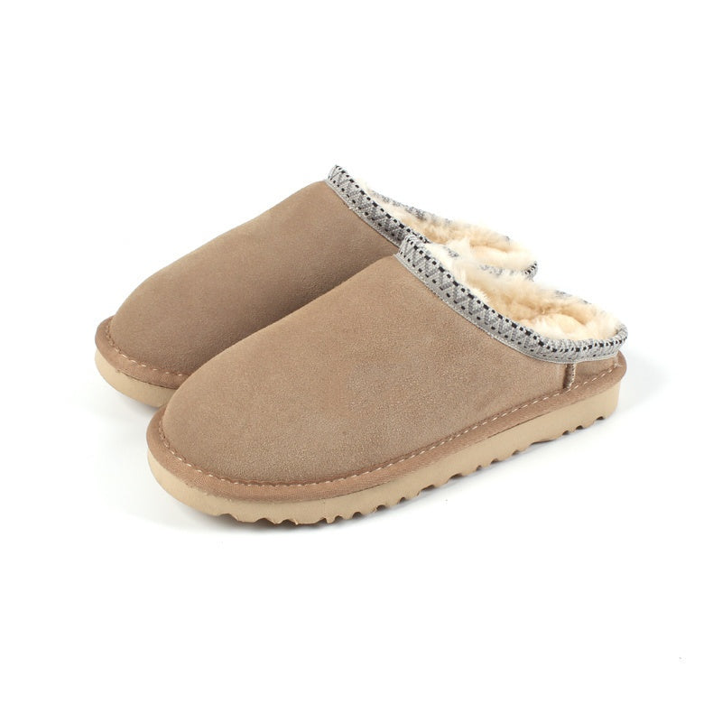E6700#  Cow Leather Slipper