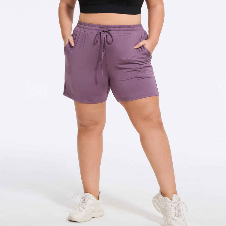 L4592# Women Large Size Yoga Shorts